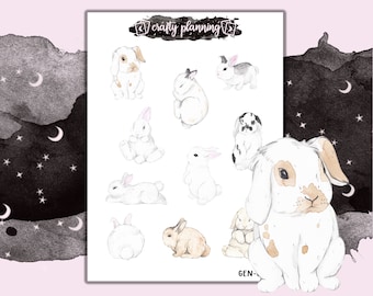 Rabbit Stickers One Inch Round Seals - Etsy