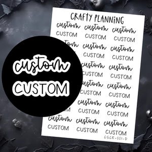 Feuilles d'autocollants de script : mots personnalisés pour l'agenda (mat ou premium)