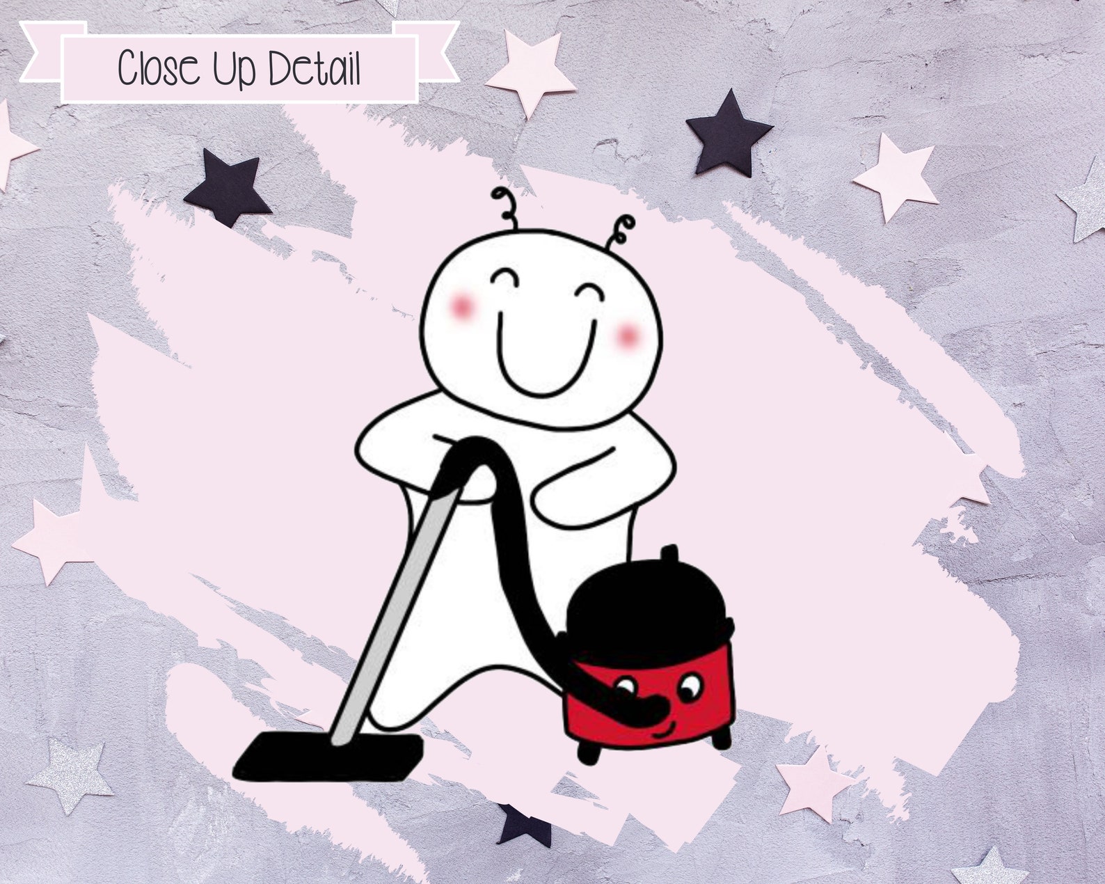 Crafty Cutie Hoover Stickers Vacuum Planner Stickers Hand Etsy