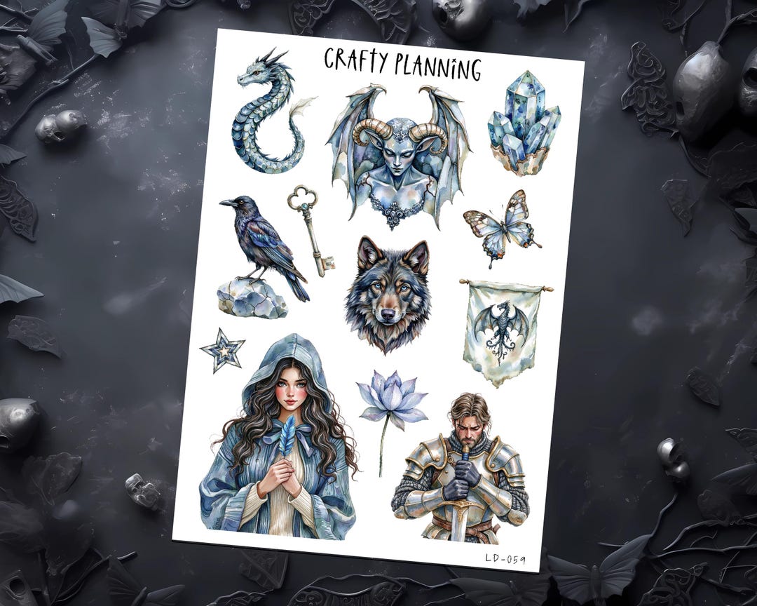 Dragonlance Sticker Dragon Stickers, Dragoncore, Deco Sticker Sheet, Planner Stickers ...