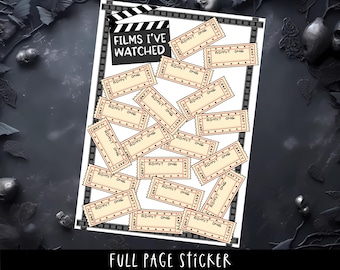 Movie Planner Stickers: Films I've Watched or Custom Text (A5)