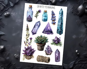 Witchy Stickers, Witch Planner Stickers, Witch Stickers,Gothic Stickers,Occult Stickers, Pagan Stickers, Esoteric Sticker, Grimoire Stickers
