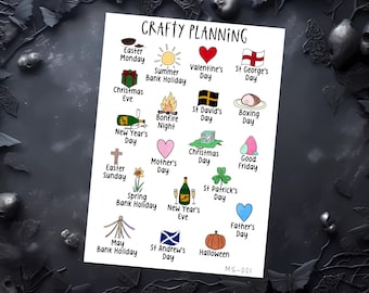 Bank Holiday Stickers: UK Planner Icons (2026 Dates)