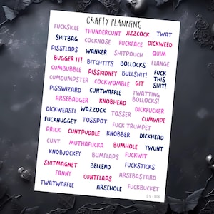 Swear Word Stickers, Profanity Stickers, Planner Stickers, Journal Stickers, Adult Stickers, Swearing Stickers, Sweary Stickers