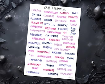 Profanity Stickers: Sweary Planner Labels - Matte Finish Options