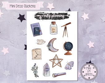 Witchcraft Stickers, Moon Stickers, Witch Planner Stickers, Astronomy Stickers, Moon and Stars Stickers, Moon Phases, Floral Stickers