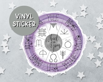 Wheel Of The Year, Sabbat Stickers, Witchy Stickers, Witchcraft Stickers, Grimoire Stickers, Journal Stickers, Book Of Shadows,Vinyl Sticker