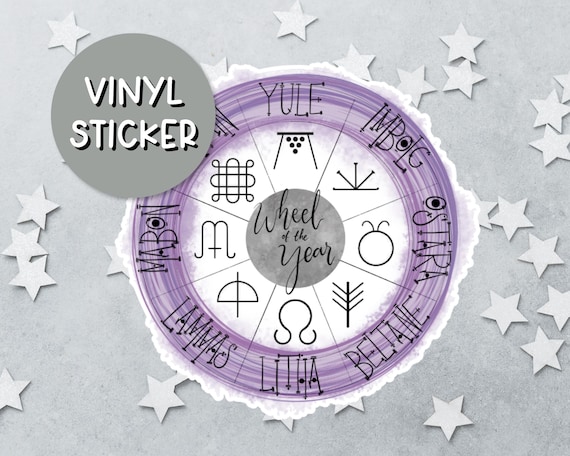 Wheel Of The Year, Sabbat Stickers, Witchy Stickers, Witchcraft Stickers, Grimoire Stickers, Journal Stickers, Book Of Shadows,Vinyl Sticker