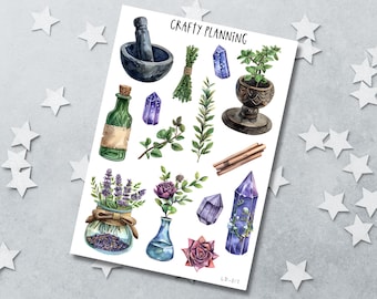 Witchy Stickers, Witch Planner Stickers, Witch Stickers,Gothic Stickers,Occult Stickers, Pagan Stickers, Esoteric Sticker, Grimoire Stickers