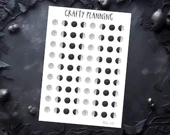Teeni Moon Phase Sticker Sheet, Planner Stickers, Witchy Stickers, Bullet Journal Stickers, Witchy Gifts, Custom Stickers