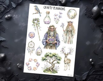 Elven Stickers, Fantasy Planner Stickers, Elf Sticker, Mythical Stickers, Fairytale Stickers, Planner Stickers, Journal Stickers, Deco Sheet