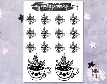 Witchy Sticker Sheet, Planner Stickers, Witchy Stickers, Bullet Journal  Stickers, Deco Stickers, Scrapbook Stickers, Halloween Stickers