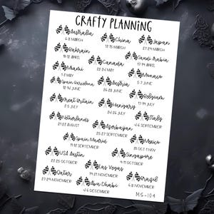 F1 plannerstickers: racedata Formule 1 2026 - matte afwerking