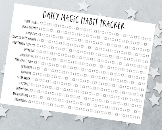 Witchy Stickers, Witchcraft Stickers, Wicca Stickers, Full Page Stickers, Note Page Sticker, Planner Stickers, Daily Magic Habit Tracker