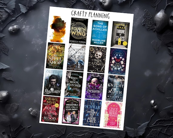 Bookish Planner Stickers, Custom Covers, TBR List (Sheet of 16)