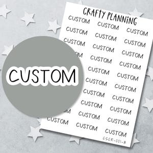 Custom Planner Script Stickers - Personalised Word Sheets