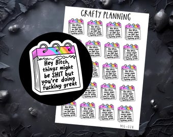 Mental Health Stickers: Sassy, Sweary Planner Decals - Adult Humor