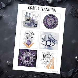 Witchy Stickers, Planner Stickers, Witchcraft Stickers, Celestial Stickers, Sun And Moon Stickers, Full Box Stickers, A5 Planner, Esoteric