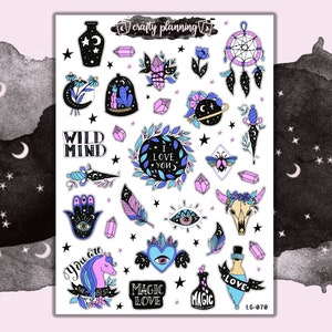 Witch Planner Stickers, Witch Stickers, Gothic Stickers, Occult Stickers,  Book of Shadows, Pagan Stickers, Esoteric Stickers 