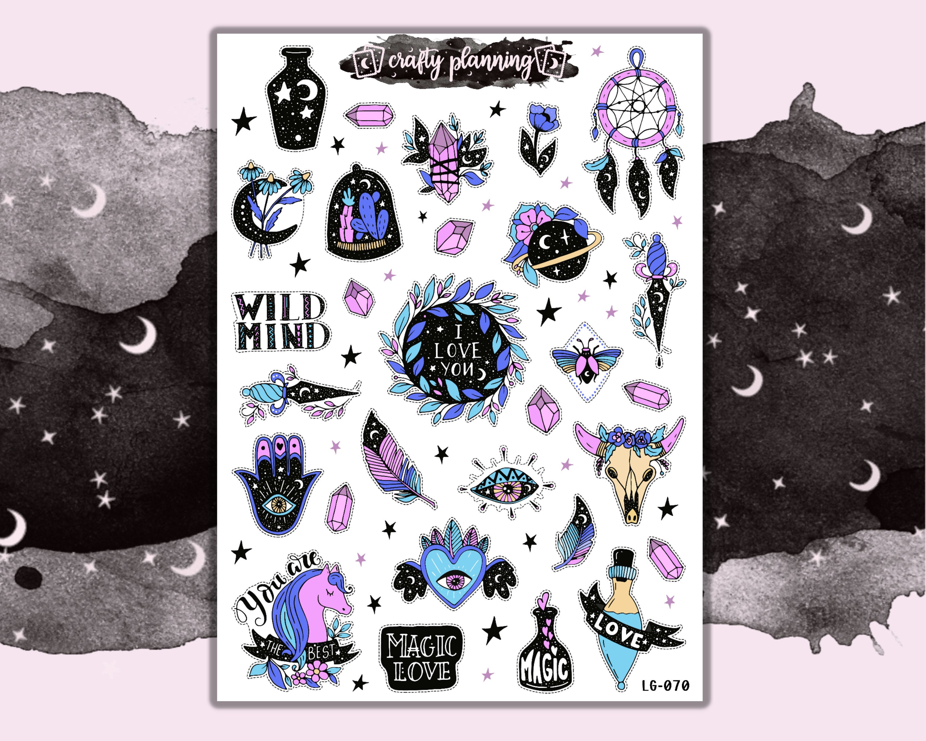 Shop Boho Witchy Stickers 100PCS Witch Sticke at Artsy Sister.