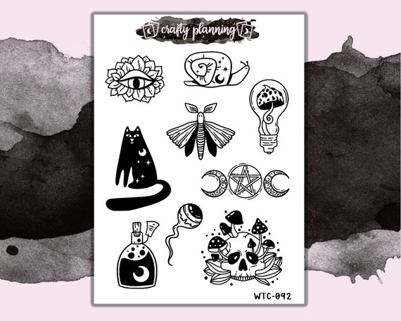 Gothic Stickers, Goth Stickers, Witchy Stickers, Witchcraft Stickers,  Grimoire Stickers, Esoteric Stickers 1
