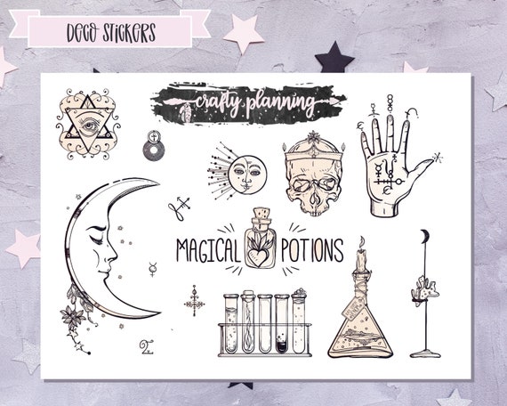 Gothic Stickers, Goth Stickers, Witchy Stickers, Ouija Stickers, Esoteric  Stickers, Deco Stickers, Journal Stickers, Scrapbook Stickers 