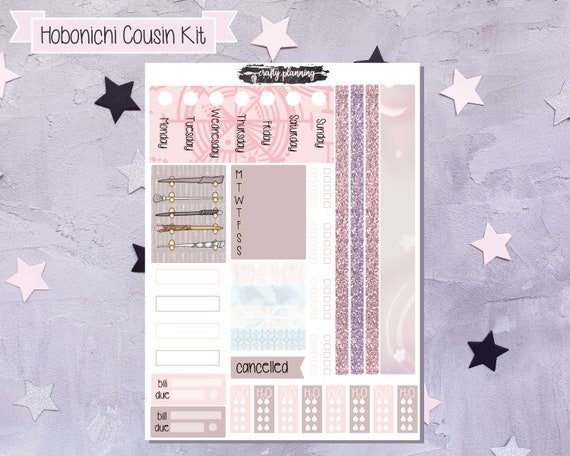 Stickers Moon Spell Weekly MICRO Kit Hand Drawn Hobonichi Cousin Weekly ...