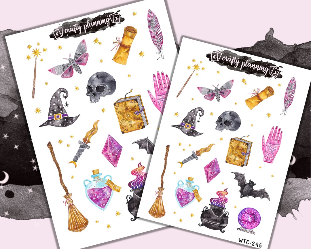 Witching Hour Sticker Sheet, Halloween Sticker Sheet, Witch Potion  Stickers, Witch Planner Stickers, Halloween Stickers, Witchy Stickers