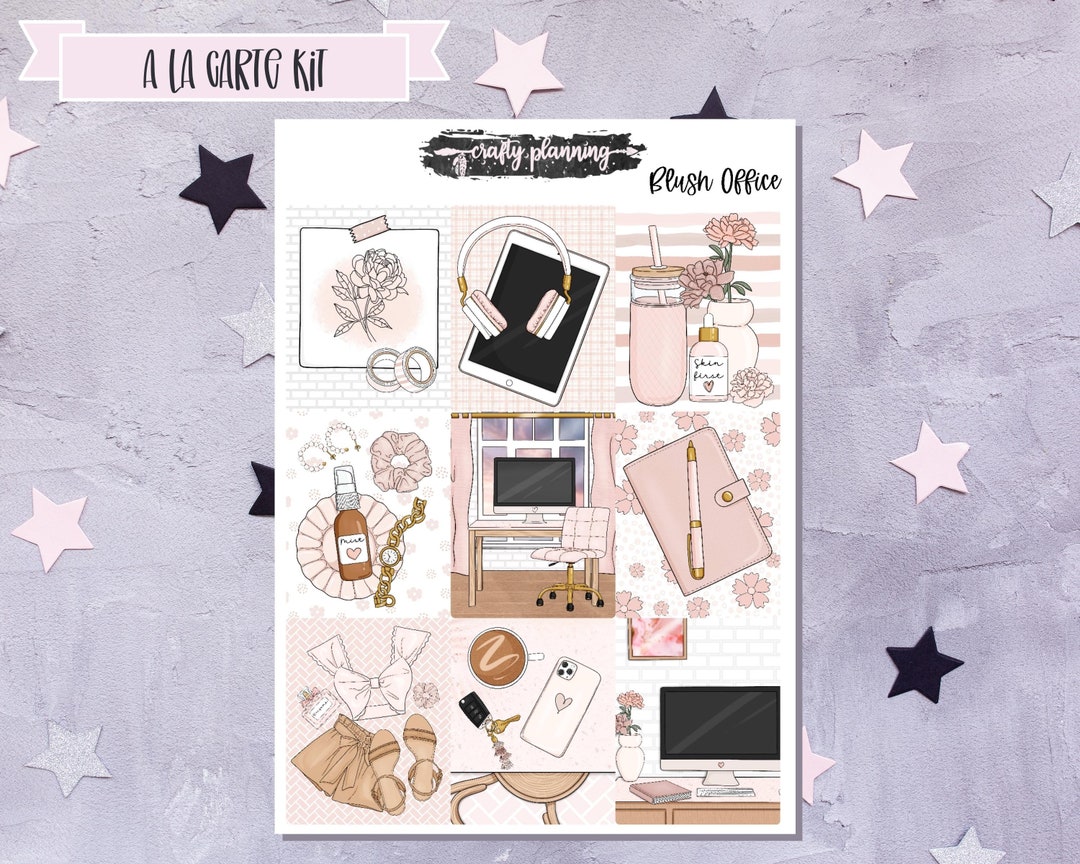 Blush Stickers Vertical Planner Weekly Planner Kit Planner - Etsy