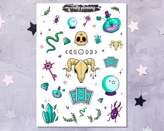 Witch Planner Stickers, Witch Stickers, Gothic Stickers, Occult Stickers,  Book of Shadows, Pagan Stickers, Esoteric Stickers 