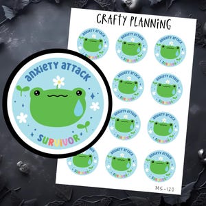 Anxiety Stickers, Mental Health Stickers, Panic Attack Stickers, Reward Stickers, Frog Stickers, Planner Stickers, Cute Stickers