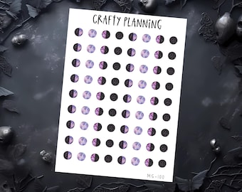 Pegatinas Teeni de fases lunares, pegatinas para el seguimiento lunar, pegatinas para agenda, pegatinas de brujería, pegatinas de la luna, pegatinas esotéricas, pegatinas de grimorio.