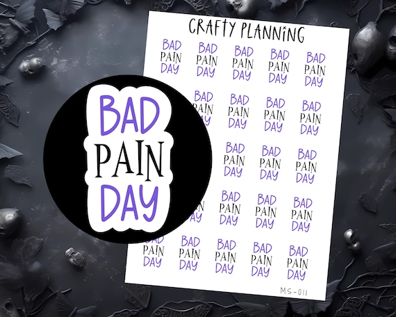 Fibromyalgia Stickers, Chronic Illness Stickers, Health Stickers, Pain Stickers, Planner Stickers, Symptom Tracker, Bad Pain Day