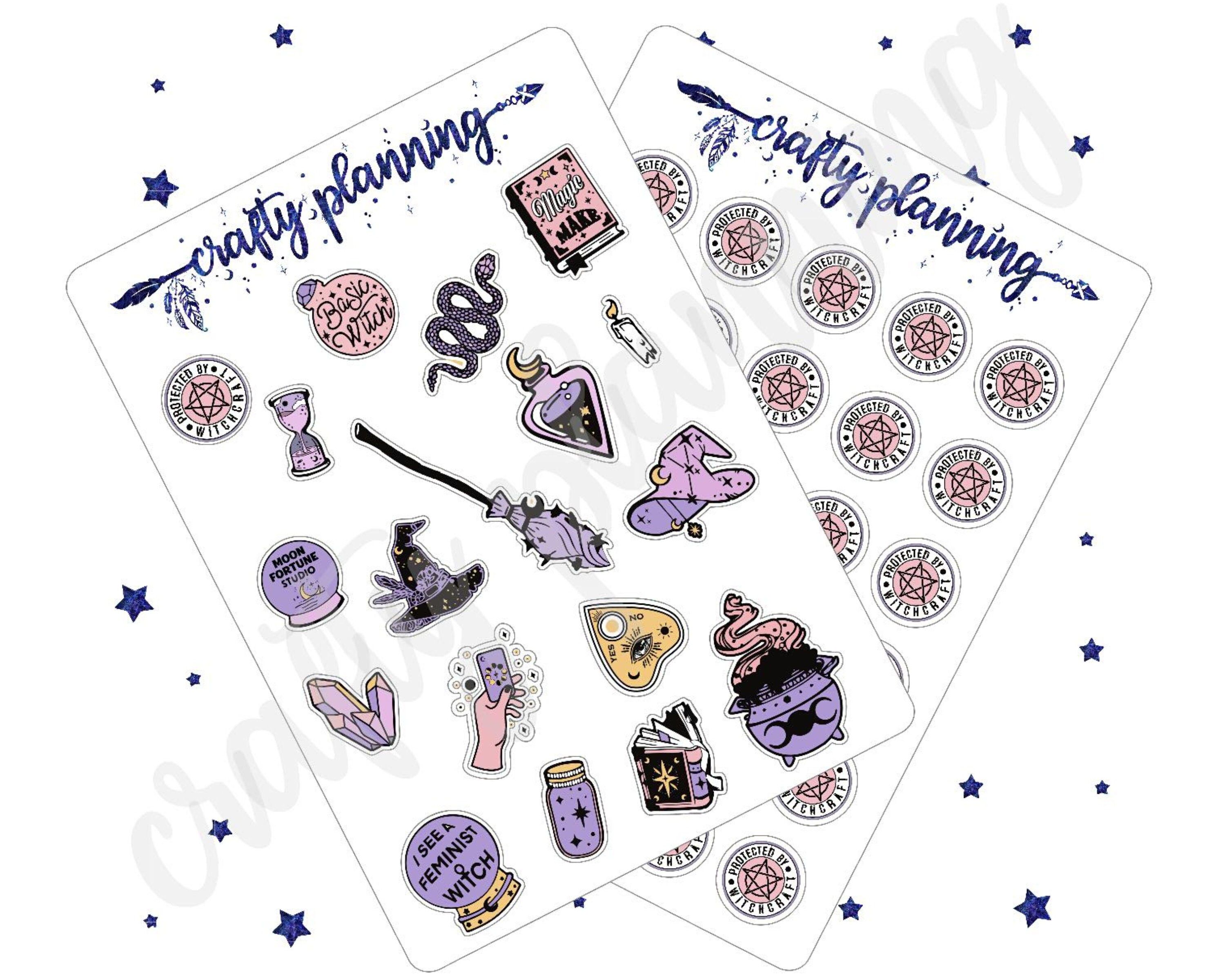 Basic Witch Stickers Planner Stickers Witchcraft Stickers | Etsy
