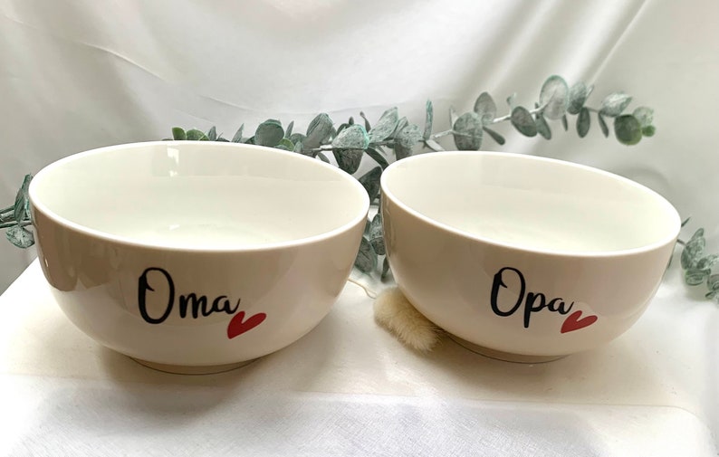 Müslischale für Oma und Opa Geschenkidee für Oma und Opa, Dessertschalen für Oma und Opa, Set Müslischüsseln für Oma und Opa Bild 2