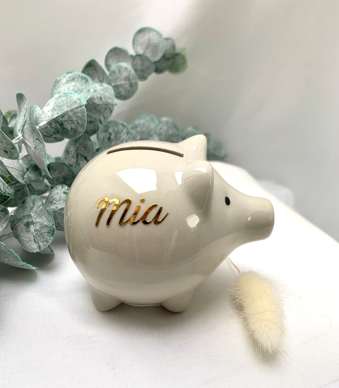 Cute Piggy Bank With Name Piggy Money Box Money Box Etsy