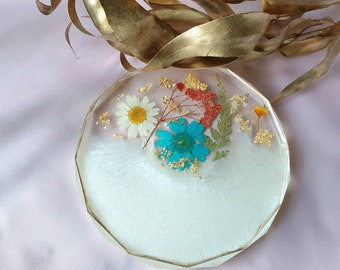 Resin Keychain With Small Underwater World, Letter With Glitter