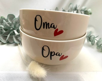 Müslischale für Oma und Opa Geschenkidee für Oma und Opa, Dessertschalen für Oma und Opa, Set Müslischüsseln für Oma und Opa