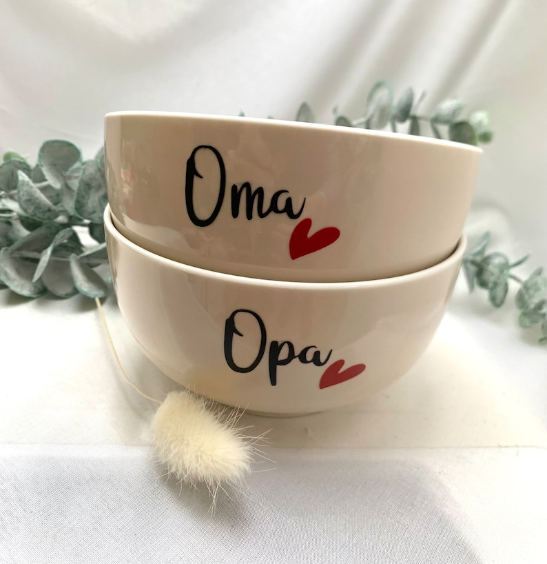 Müslischale für Oma und Opa Geschenkidee für Oma und Opa, Dessertschalen für Oma und Opa, Set Müslischüsseln für Oma und Opa Bild 1