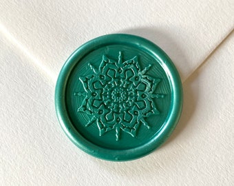 Mandala Wax Seal Sample - Ready Made with Self-Adhesive Backing for Indian/Asian/Hindu Wedding