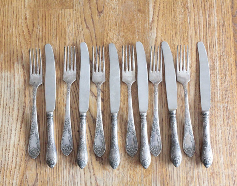 Antique Flatware Flatware Set Mid Century Flatware Vintage Etsy