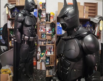 Bat Arkham Costume Leather Armor  Cosplay