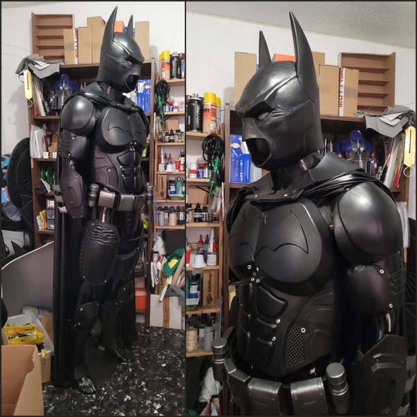 Bat Arkham Costume Leather Armor Cosplay