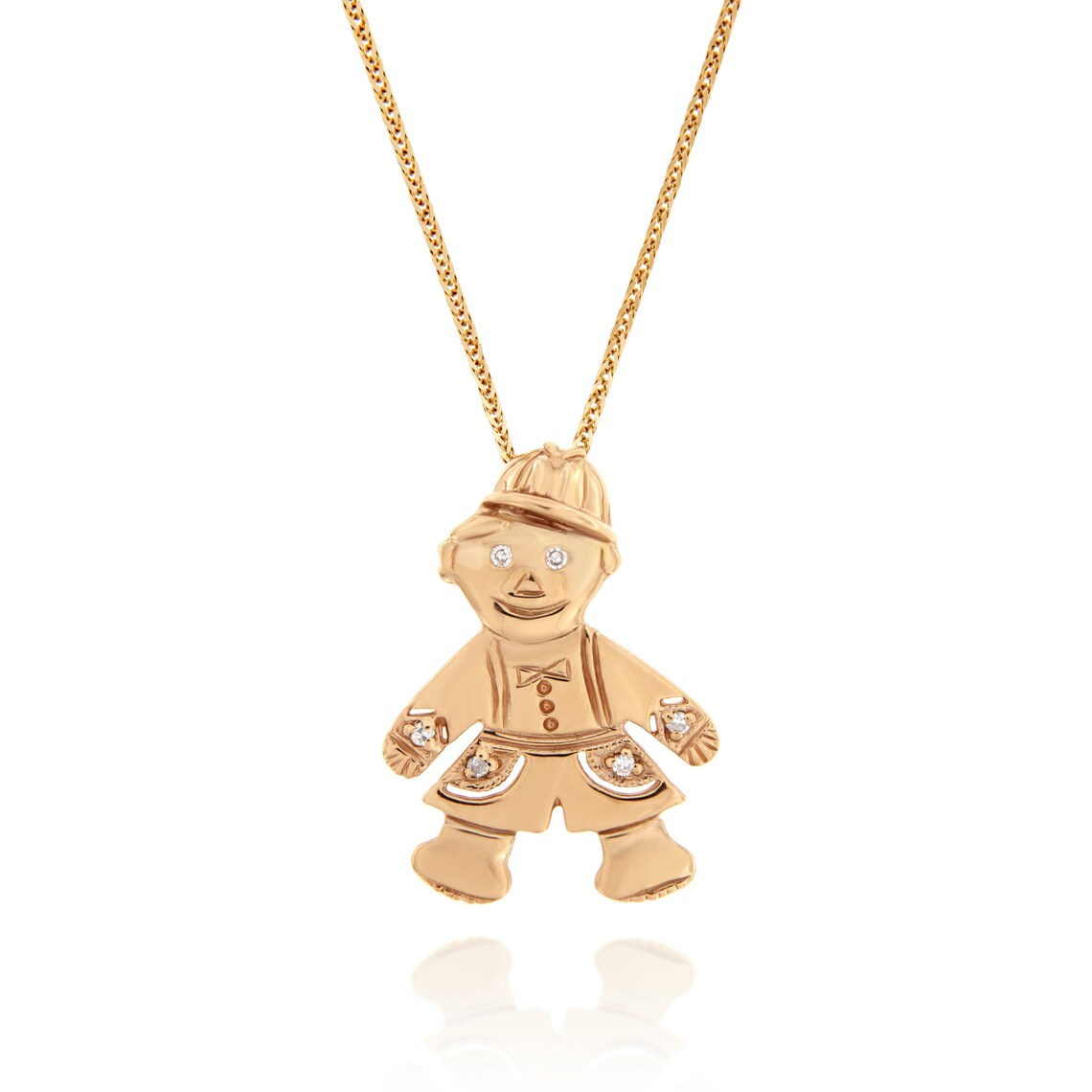 14k Solid Gold Boy Charm Boy Charm Pendant 14K Gold Boy Etsy