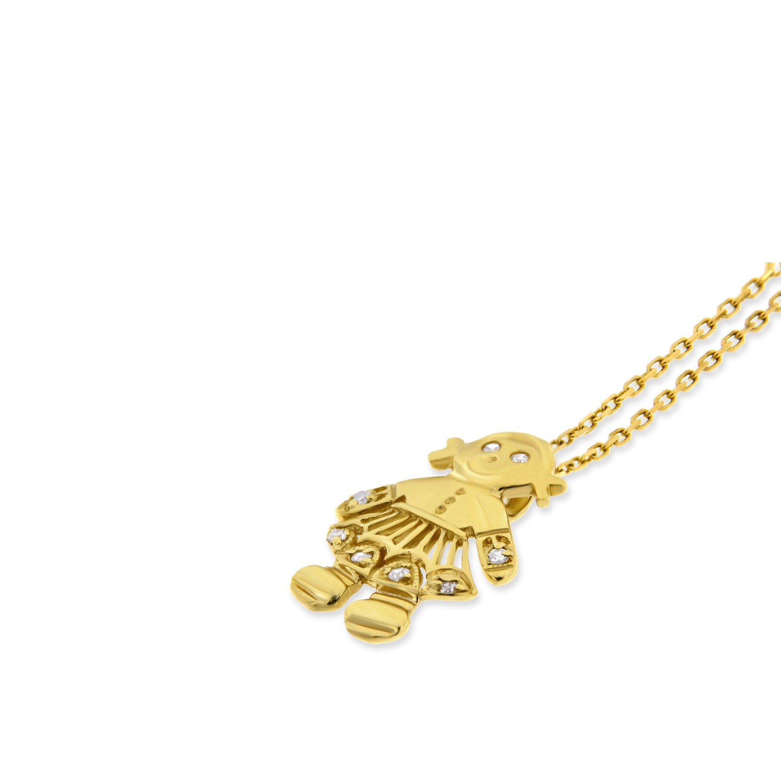 14k Solid Gold Girl Charm Girl Charm Pendant 14k Gold Girl Etsy