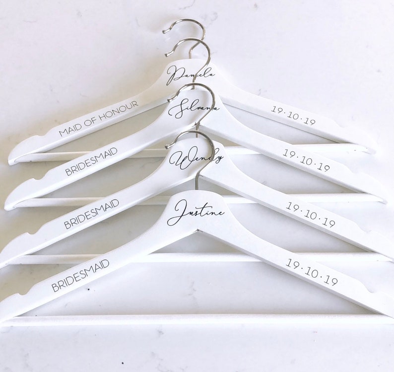 SALE Personalised Bridesmaid Coat Hangers Bridal Party Coat Etsy