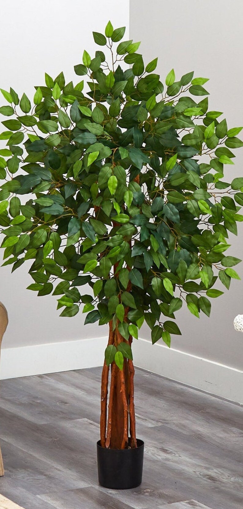 4.5 Super Deluxe Ficus Artificial Tree With Natural Trunk Etsy