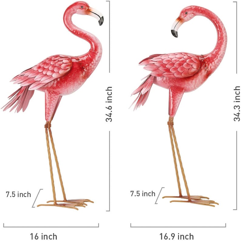 Large Pink Flamingo Lawn Ornaments for Home Patio Backyard Etsy