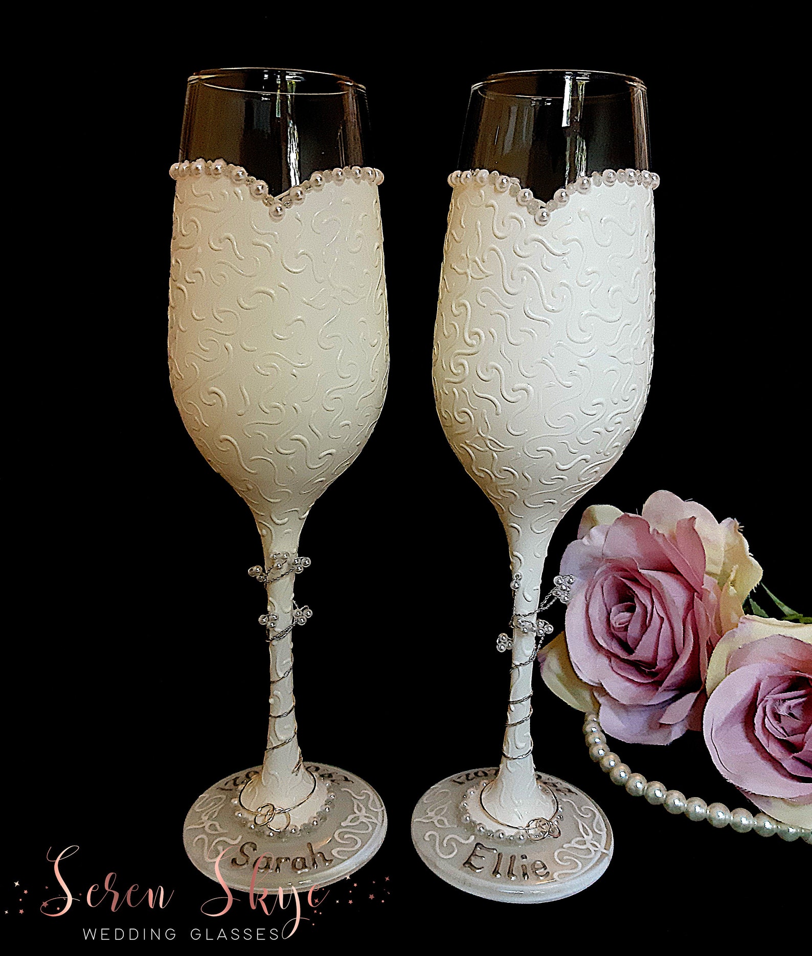 Flûtes à champagne personnalisées peintes à la main cadeau de Etsy Canada