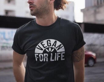 Camiseta vegana de por vida, camiseta vegana, camiseta con derechos de los animales, camiseta sin crueldad animal, regalo vegano a base de plantas